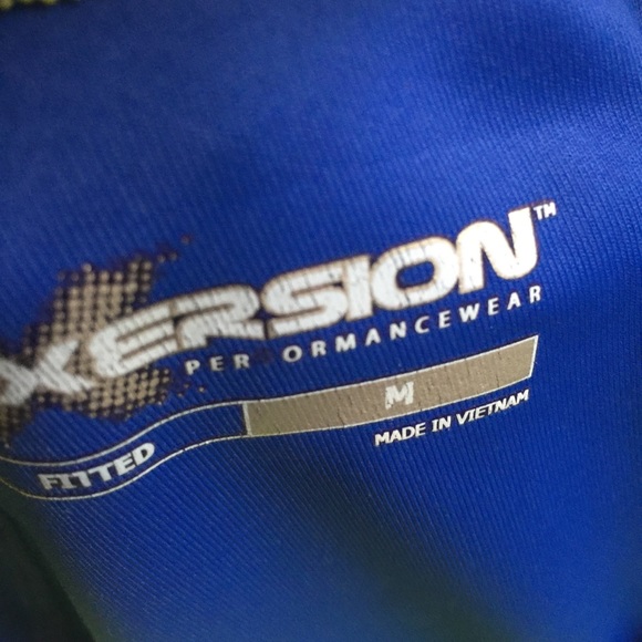 Xersion Blue/ yellow Fitted Capri workout Pants - Picture 4 of 5